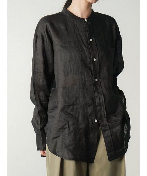 FIKA.(フィーカ)の「Sheer linen banded collar blouse(シャツ/ブラウス・レディース・レッド/ホワイト/ブラック・FREE)」の22枚目の写真