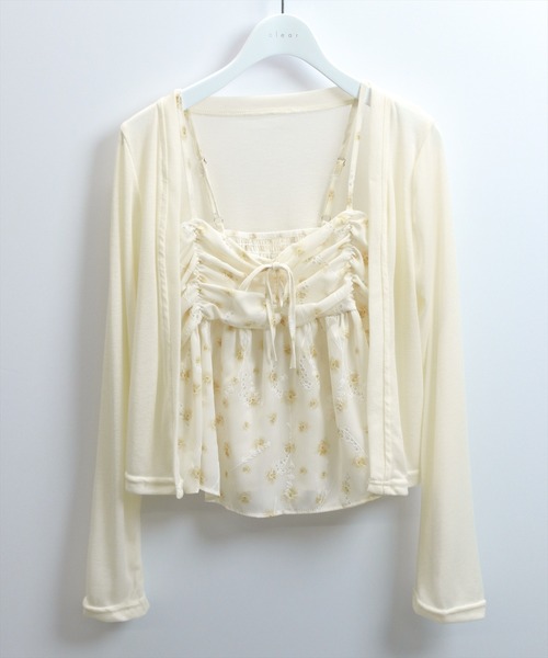 STAY MOTION（ステイモーション）の「【WEB限定】花柄キャミアンサンブル［韓国ファッション/ガーリー］（Tシャツ/カットソー・レディース・アイボリー/オフホワイト/ピンク・F）」の20枚目の写真