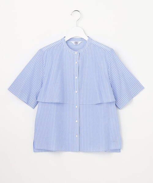 J.PRESS Ladies(J.プレス レディス)の「【一枚で着映え】シルフィーローン ストライプ バンドカラー ブラウス(シャツ/ブラウス・レディース・ベージュ系1/ネイビー系1/サックスブルー系1・XS)」の17枚目の写真