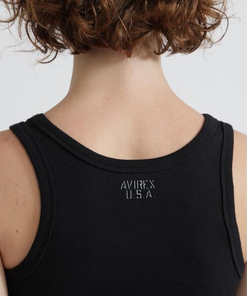 AVIREX（アヴィレックス）の「《DAILY/WOMAN》RIB TANK TOP（タンクトップ・レディース・ブラック/ホワイト・M/S）」の9枚目の写真