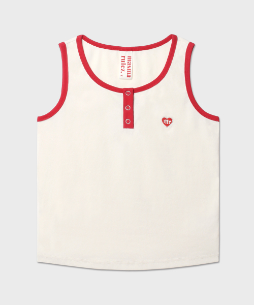 MASMARULEZ APPAREL(マスマルールズ アパレル)の「Color Trim Henry Neck Sleeveless Top_2 Colors(Tシャツ/カットソー・レディース・レッド/ネイビー・ONE SIZE)」の5枚目の写真
