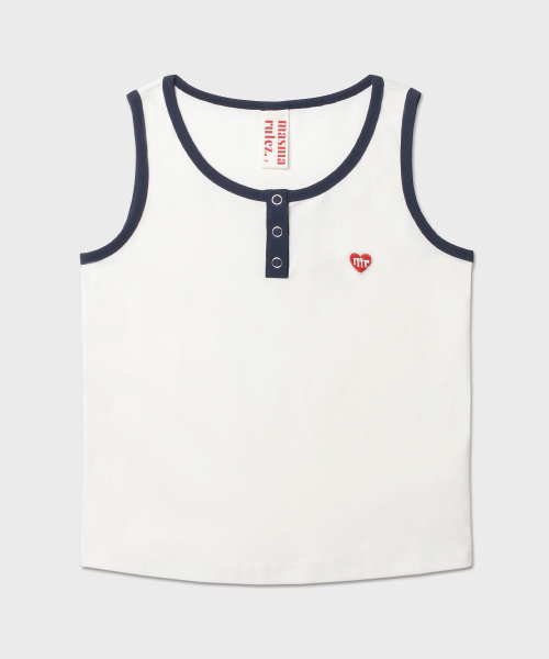MASMARULEZ APPAREL(マスマルールズ アパレル)の「Color Trim Henry Neck Sleeveless Top_2 Colors(Tシャツ/カットソー・レディース・レッド/ネイビー・ONE SIZE)」の6枚目の写真