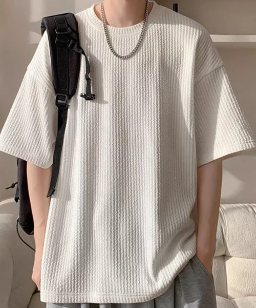 KELVIN(ケルヴァン)の「Waffle Oversized T-Shirt ワッフルオーバーサイズTシャツ(Tシャツ/カットソー・メンズ・ホワイト/ブラック・MEDIUM/LARGE)」の4枚目の写真