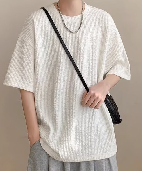 KELVIN(ケルヴァン)の「Waffle Oversized T-Shirt ワッフルオーバーサイズTシャツ(Tシャツ/カットソー・メンズ・ホワイト/ブラック・MEDIUM/LARGE)」の7枚目の写真