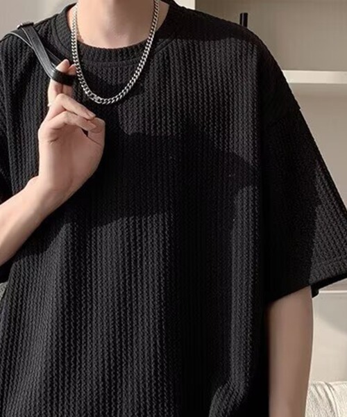 KELVIN(ケルヴァン)の「Waffle Oversized T-Shirt ワッフルオーバーサイズTシャツ(Tシャツ/カットソー・メンズ・ホワイト/ブラック・MEDIUM/LARGE)」の9枚目の写真
