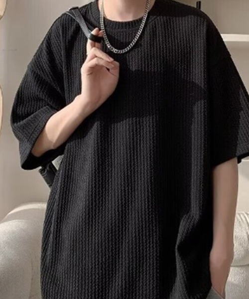 KELVIN(ケルヴァン)の「Waffle Oversized T-Shirt ワッフルオーバーサイズTシャツ(Tシャツ/カットソー・メンズ・ホワイト/ブラック・MEDIUM/LARGE)」の10枚目の写真