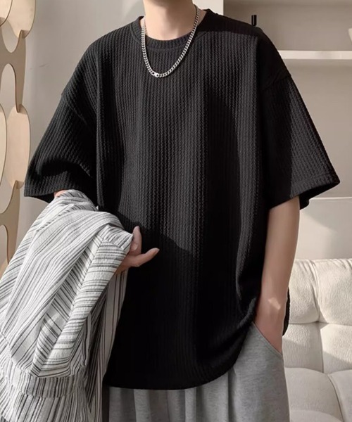 KELVIN(ケルヴァン)の「Waffle Oversized T-Shirt ワッフルオーバーサイズTシャツ(Tシャツ/カットソー・メンズ・ホワイト/ブラック・MEDIUM/LARGE)」の11枚目の写真