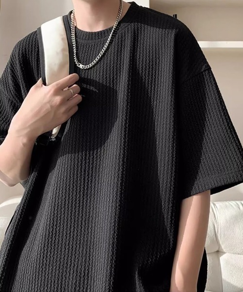 KELVIN(ケルヴァン)の「Waffle Oversized T-Shirt ワッフルオーバーサイズTシャツ(Tシャツ/カットソー・メンズ・ホワイト/ブラック・MEDIUM/LARGE)」の13枚目の写真