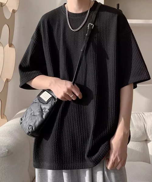KELVIN(ケルヴァン)の「Waffle Oversized T-Shirt ワッフルオーバーサイズTシャツ(Tシャツ/カットソー・メンズ・ホワイト/ブラック・MEDIUM/LARGE)」の14枚目の写真