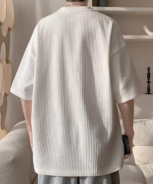 KELVIN(ケルヴァン)の「Waffle Oversized T-Shirt ワッフルオーバーサイズTシャツ(Tシャツ/カットソー・メンズ・ホワイト/ブラック・MEDIUM/LARGE)」の15枚目の写真