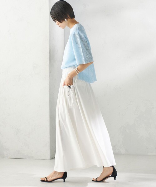SHIPS(シップス)の「〈手洗い可能〉レース ジャカード ショートスリーブ カットソー(Tシャツ/カットソー・レディース・ブラウン/ライトブルー/オフホワイト・ONE SIZE)」の19枚目の写真