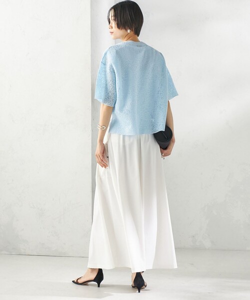 SHIPS(シップス)の「〈手洗い可能〉レース ジャカード ショートスリーブ カットソー(Tシャツ/カットソー・レディース・ブラウン/ライトブルー/オフホワイト・ONE SIZE)」の18枚目の写真