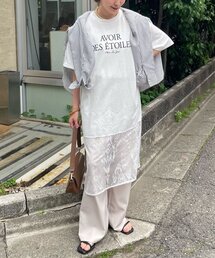 【選べるデザイン!】裾レースロゴTシャツ