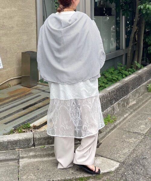 Remind me and forever(リマインドミーアンドフォーエバー)の「【選べるデザイン!】裾レースロゴTシャツ(Tシャツ/カットソー・レディース・スミクロ/ホワイト/ブラック/オフホワイト・FREE)」の18枚目の写真