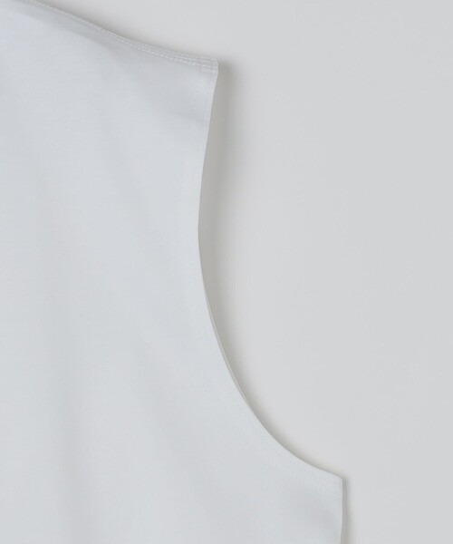 SHIPS Colors(シップス カラーズ)の「SHIPS Colors:〈抗菌防臭・接触冷感〉シルケット コットン ノースリーブ Tシャツ(タンクトップ・メンズ・ライトホワイト/ブラック・MEDIUM/LARGE/X-LARGE)」の11枚目の写真