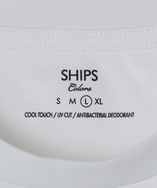 SHIPS Colors(シップス カラーズ)の「SHIPS Colors:〈抗菌防臭・接触冷感〉シルケット コットン ノースリーブ Tシャツ(タンクトップ・メンズ・ライトホワイト/ブラック・MEDIUM/LARGE/X-LARGE)」の13枚目の写真