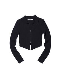 KNIT ZIP-UP BLACK