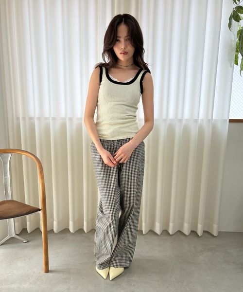 FUULLY STUDIO(フーリィーステューディオ)の「バイカラーフリルニットタンクトップ(タンクトップ・レディース・グレー/ホワイト/ブラック・FREE)」の20枚目の写真