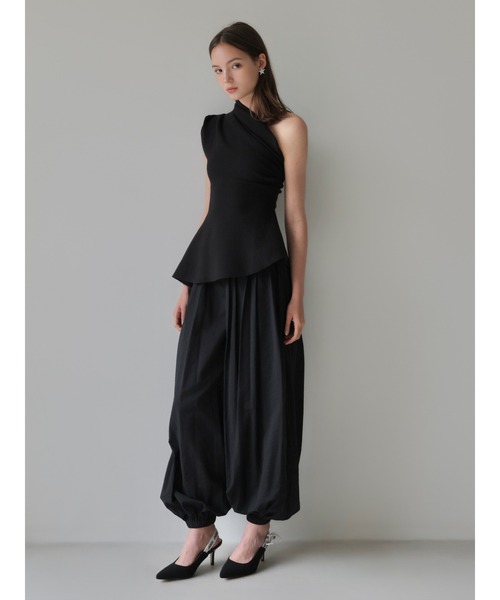 AMOMMA(アモマ)の「DRAPE PEPLUM TOP(Tシャツ/カットソー・レディース・ブラック/アイボリー/グレー・FREE)」の8枚目の写真
