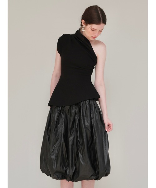 AMOMMA(アモマ)の「DRAPE PEPLUM TOP(Tシャツ/カットソー・レディース・ブラック/アイボリー/グレー・FREE)」の14枚目の写真