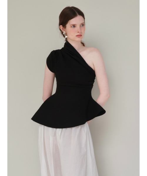 AMOMMA(アモマ)の「DRAPE PEPLUM TOP(Tシャツ/カットソー・レディース・ブラック/アイボリー/グレー・FREE)」の19枚目の写真