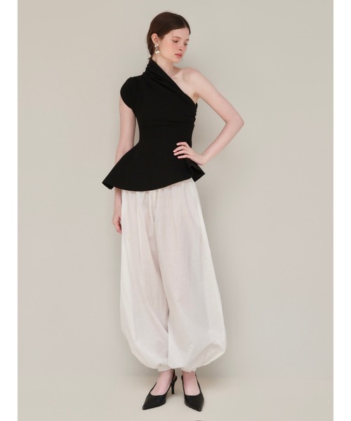 AMOMMA(アモマ)の「DRAPE PEPLUM TOP(Tシャツ/カットソー・レディース・ブラック/アイボリー/グレー・FREE)」の21枚目の写真
