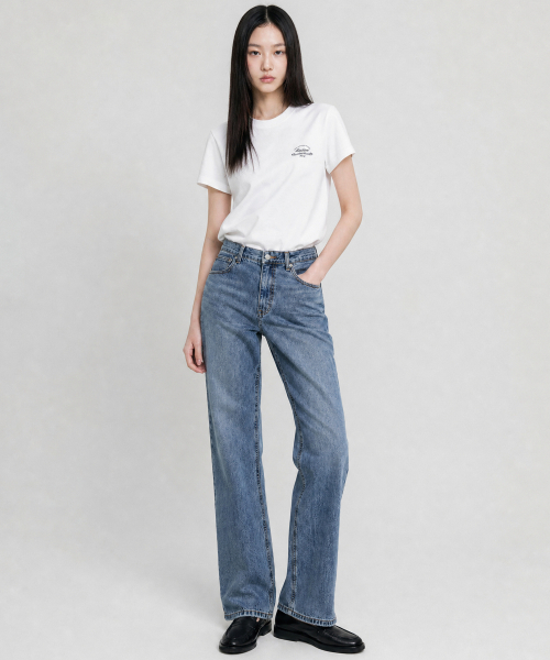 LOOKAST（ルックキャスト）の「[ユニセックス]リブレタリングTシャツ_ホワイト / RIV LETTERING T-SHIRT_WHITE（Tシャツ/カットソー・メンズ・ホワイト・SMALL/MEDIUM/LARGE/X-LARGE）」の3枚目の写真