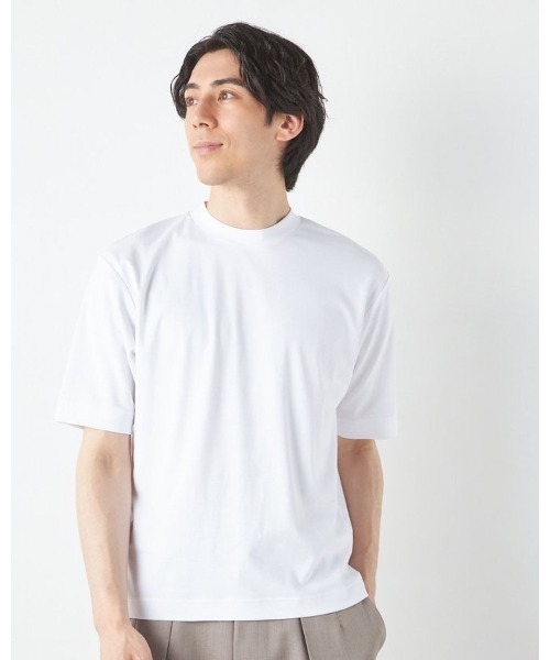 SUIT SELECT(スーツセレクト)の「【スーツ屋が作った】ビズTシャツ/「汗じみ防止」(Tシャツ/カットソー・メンズ・グレー/ブルー/ホワイト/ピンク・SMALL/MEDIUM/LARGE/X-LARGE)」の1枚目の写真