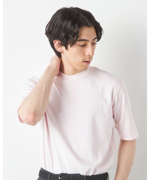 SUIT SELECT(スーツセレクト)の「【スーツ屋が作った】ビズTシャツ/「汗じみ防止」(Tシャツ/カットソー・メンズ・グレー/ブルー/ホワイト/ピンク・SMALL/MEDIUM/LARGE/X-LARGE)」の4枚目の写真