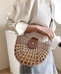 【 ammy. / エイミードット 】 クロシェ編み ペーパー ナチュラル ショルダーバッグ