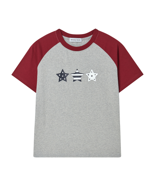 AWESOME STUDIO(オーサムスタジオ)の「Y2Kスターボトムグラフィック配色半袖Tシャツメランジグレー(Tシャツ/カットソー・レディース・ダークグレー・FREE)」の4枚目の写真