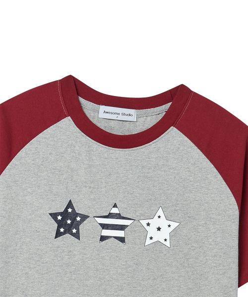 AWESOME STUDIO(オーサムスタジオ)の「Y2Kスターボトムグラフィック配色半袖Tシャツメランジグレー(Tシャツ/カットソー・レディース・ダークグレー・FREE)」の5枚目の写真