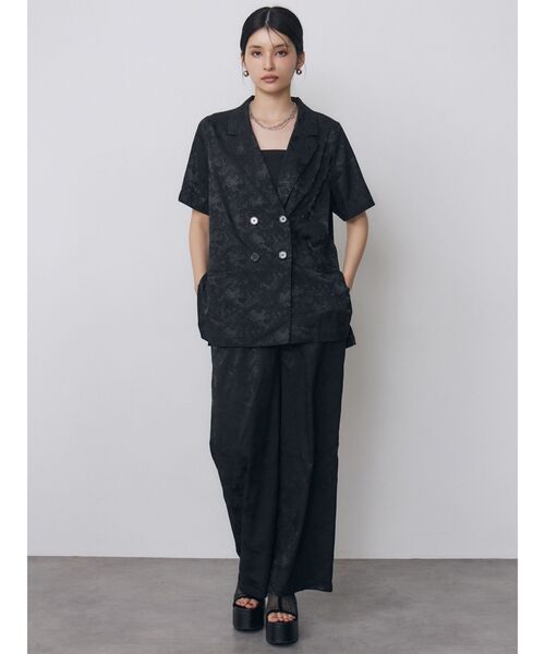 MURUA(ムルーア)の「【WEB限定】ジャガードフラワージャケット 夏服(テーラードジャケット・レディース・ミント/ブラック・FREE)」の9枚目の写真