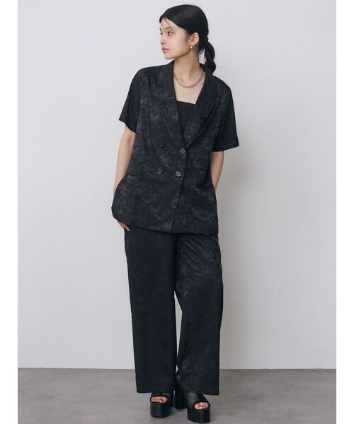 MURUA(ムルーア)の「【WEB限定】ジャガードフラワージャケット 夏服(テーラードジャケット・レディース・ミント/ブラック・FREE)」の12枚目の写真