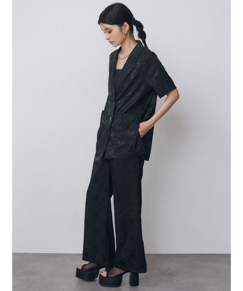 MURUA(ムルーア)の「【WEB限定】ジャガードフラワージャケット 夏服(テーラードジャケット・レディース・ミント/ブラック・FREE)」の13枚目の写真