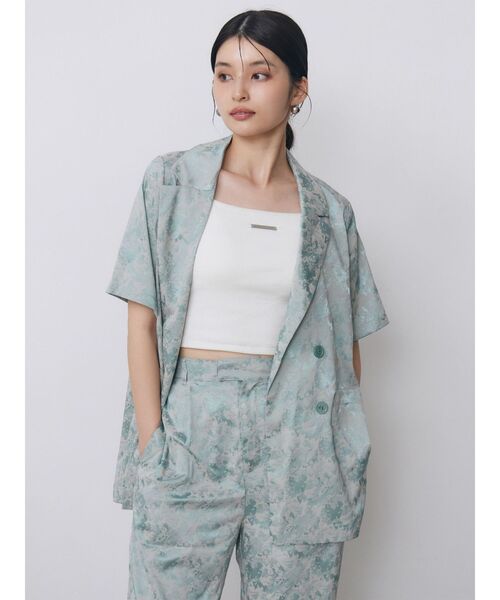MURUA(ムルーア)の「【WEB限定】ジャガードフラワージャケット 夏服(テーラードジャケット・レディース・ミント/ブラック・FREE)」の17枚目の写真