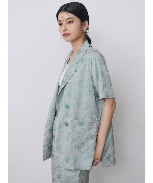 MURUA(ムルーア)の「【WEB限定】ジャガードフラワージャケット 夏服(テーラードジャケット・レディース・ミント/ブラック・FREE)」の18枚目の写真