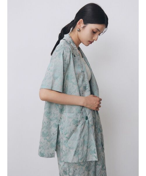 MURUA(ムルーア)の「【WEB限定】ジャガードフラワージャケット 夏服(テーラードジャケット・レディース・ミント/ブラック・FREE)」の19枚目の写真
