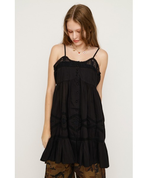 SLY(スライ)の「COTTON LACE CAMI TUNIC コットンレースキャミチュニック 夏服(チュニック・レディース・ホワイト/ブラック・FREE)」の1枚目の写真
