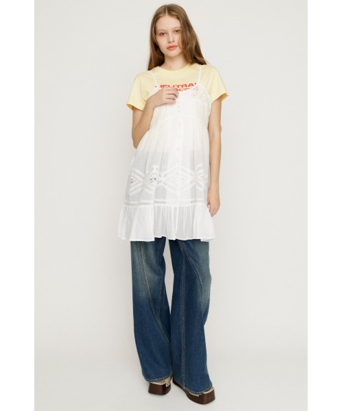 SLY(スライ)の「COTTON LACE CAMI TUNIC コットンレースキャミチュニック 夏服(チュニック・レディース・ホワイト/ブラック・FREE)」の12枚目の写真