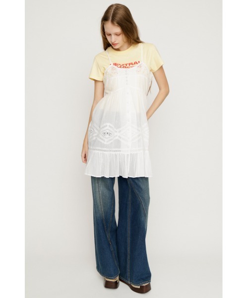 SLY(スライ)の「COTTON LACE CAMI TUNIC コットンレースキャミチュニック 夏服(チュニック・レディース・ホワイト/ブラック・FREE)」の13枚目の写真