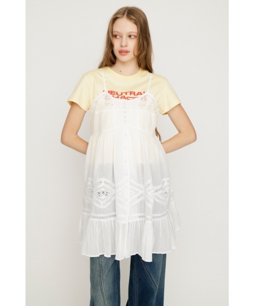 SLY(スライ)の「COTTON LACE CAMI TUNIC コットンレースキャミチュニック 夏服(チュニック・レディース・ホワイト/ブラック・FREE)」の14枚目の写真
