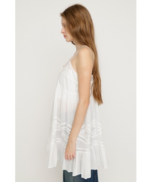 SLY(スライ)の「COTTON LACE CAMI TUNIC コットンレースキャミチュニック 夏服(チュニック・レディース・ホワイト/ブラック・FREE)」の10枚目の写真