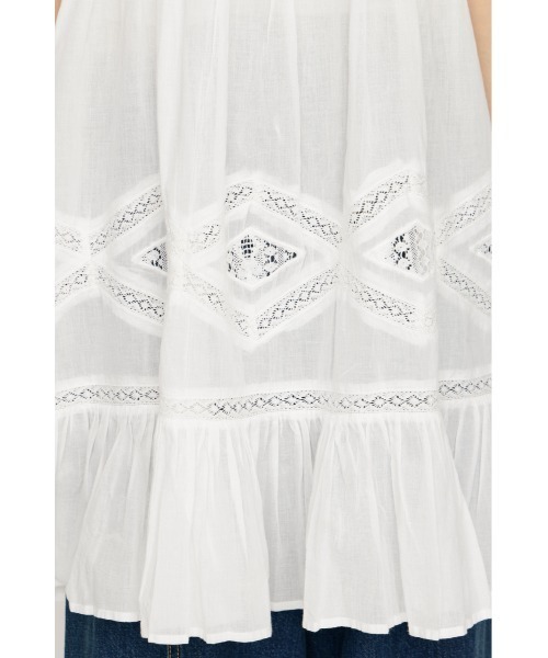 SLY(スライ)の「COTTON LACE CAMI TUNIC コットンレースキャミチュニック 夏服(チュニック・レディース・ホワイト/ブラック・FREE)」の5枚目の写真