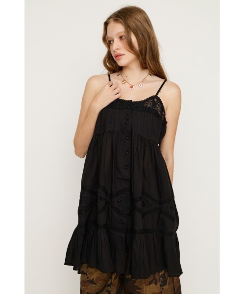 SLY(スライ)の「COTTON LACE CAMI TUNIC コットンレースキャミチュニック 夏服(チュニック・レディース・ホワイト/ブラック・FREE)」の8枚目の写真