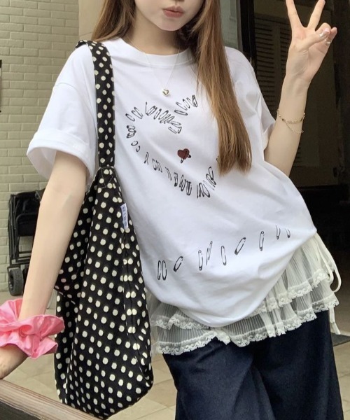 AVYL(アヴィル)の「セーフティピン ハートグラフィックTシャツ(Tシャツ/カットソー・レディース・ホワイト・M)」の10枚目の写真