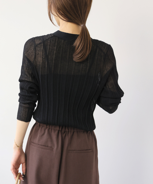 Torrazzo Donna(トラッゾドンナ)の「【TORRAZZO DONNA/トラッゾドンナ】クールタッチVネックニットカーディガン(カーディガン/ボレロ・レディース・ブラック/イエロー/ブルー・FREE)」の10枚目の写真
