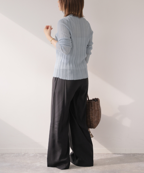 Torrazzo Donna(トラッゾドンナ)の「【TORRAZZO DONNA/トラッゾドンナ】クールタッチVネックニットカーディガン(カーディガン/ボレロ・レディース・ブラック/イエロー/ブルー・FREE)」の15枚目の写真