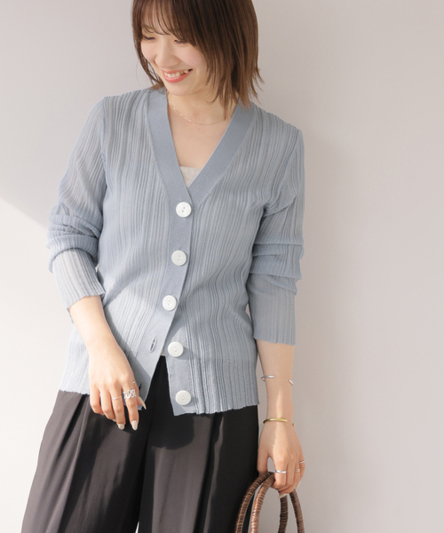 Torrazzo Donna(トラッゾドンナ)の「【TORRAZZO DONNA/トラッゾドンナ】クールタッチVネックニットカーディガン(カーディガン/ボレロ・レディース・ブラック/イエロー/ブルー・FREE)」の16枚目の写真