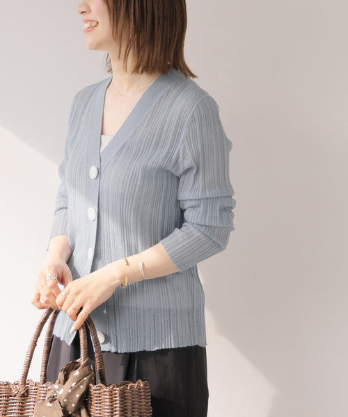 Torrazzo Donna(トラッゾドンナ)の「【TORRAZZO DONNA/トラッゾドンナ】クールタッチVネックニットカーディガン(カーディガン/ボレロ・レディース・ブラック/イエロー/ブルー・FREE)」の18枚目の写真